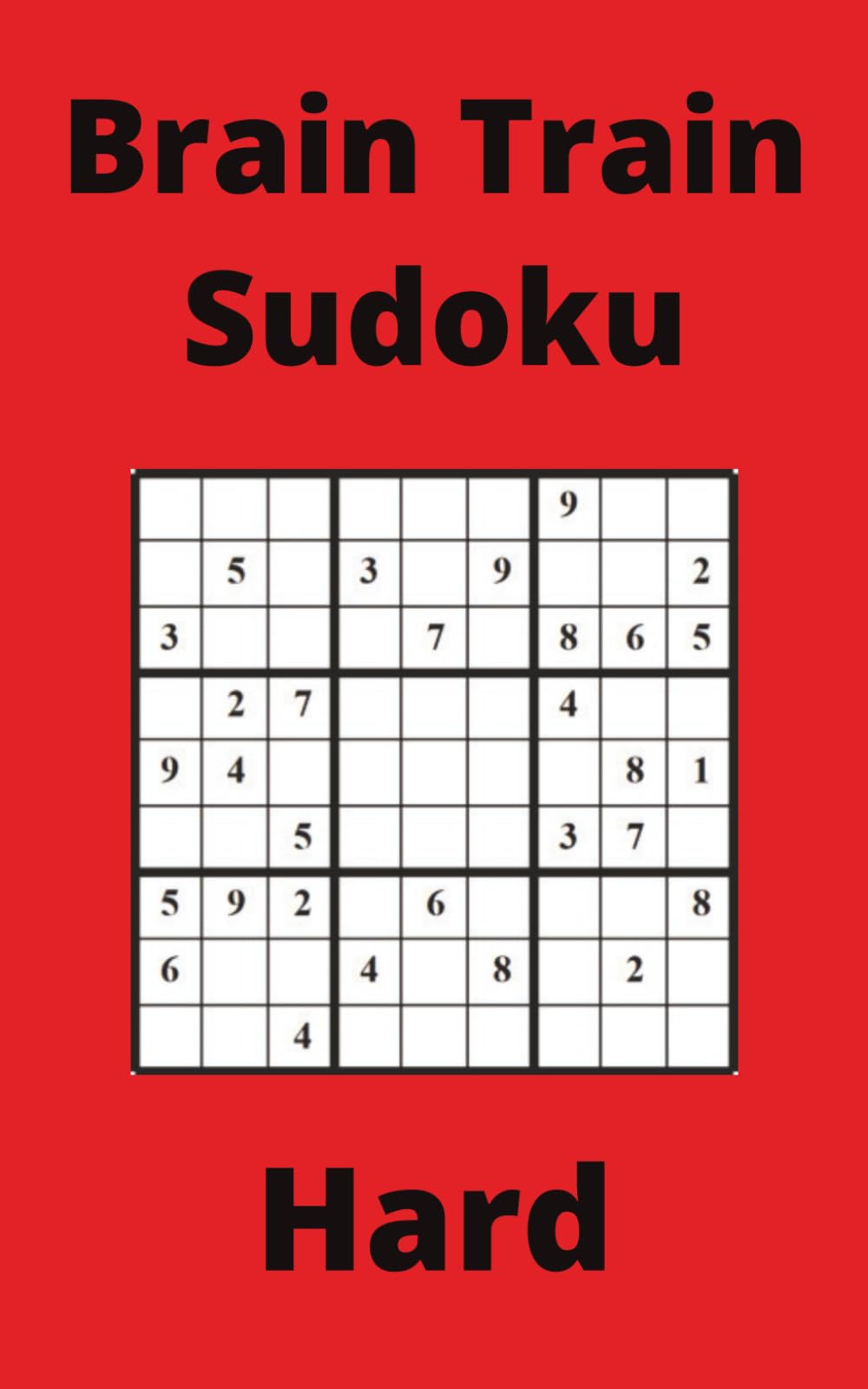 Red Brain Train Sudoku Book, 9x9 Puzzles, 200 Pages, 5x8, Hard