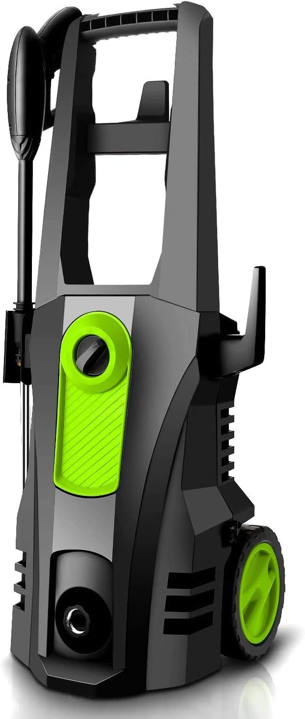 TEANDE 3500 PSI Electric Pressure Washer, 2.60 GPM 1800W Power Washer with Rolling Wheels (Green)