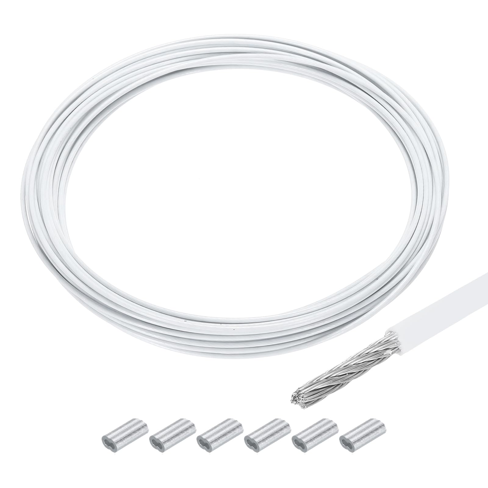 MECCANIXITY 98Ft(30M) Wire Rope 304 Stainless Steel Cable 3/64