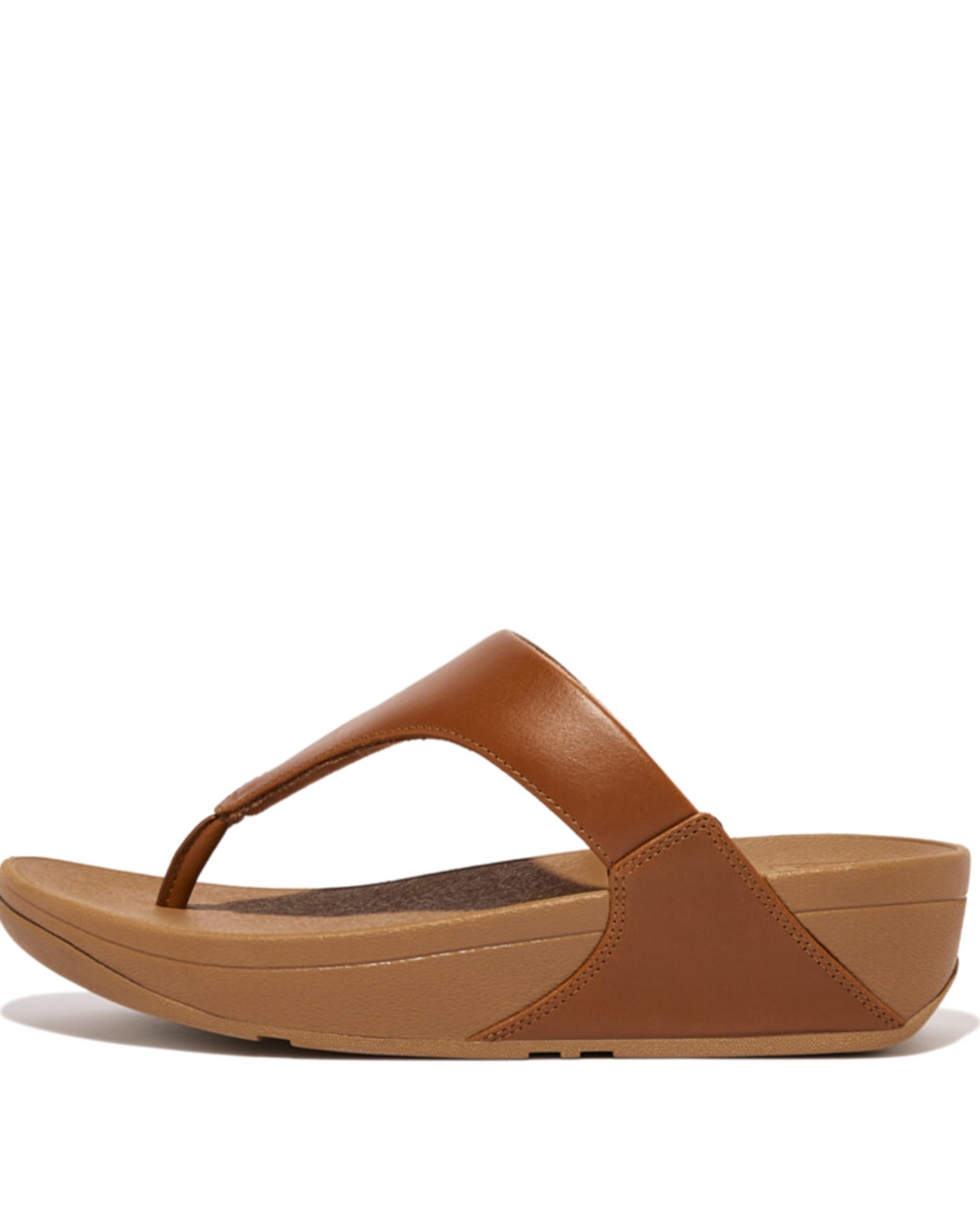 Fitflop Women's Lulu Leather Flip Flops, Toe-Post Sandals, Comfortable with Natural Arch Support - Light Tan - 4 UK