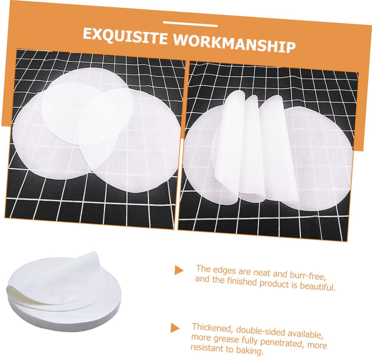 SECFOU Baking Parchment Paper Circles 20cm 500 Sheets Non-stick Greaseproof Paper Sheets for Baking Cooking Air Fryer and Grill Use
