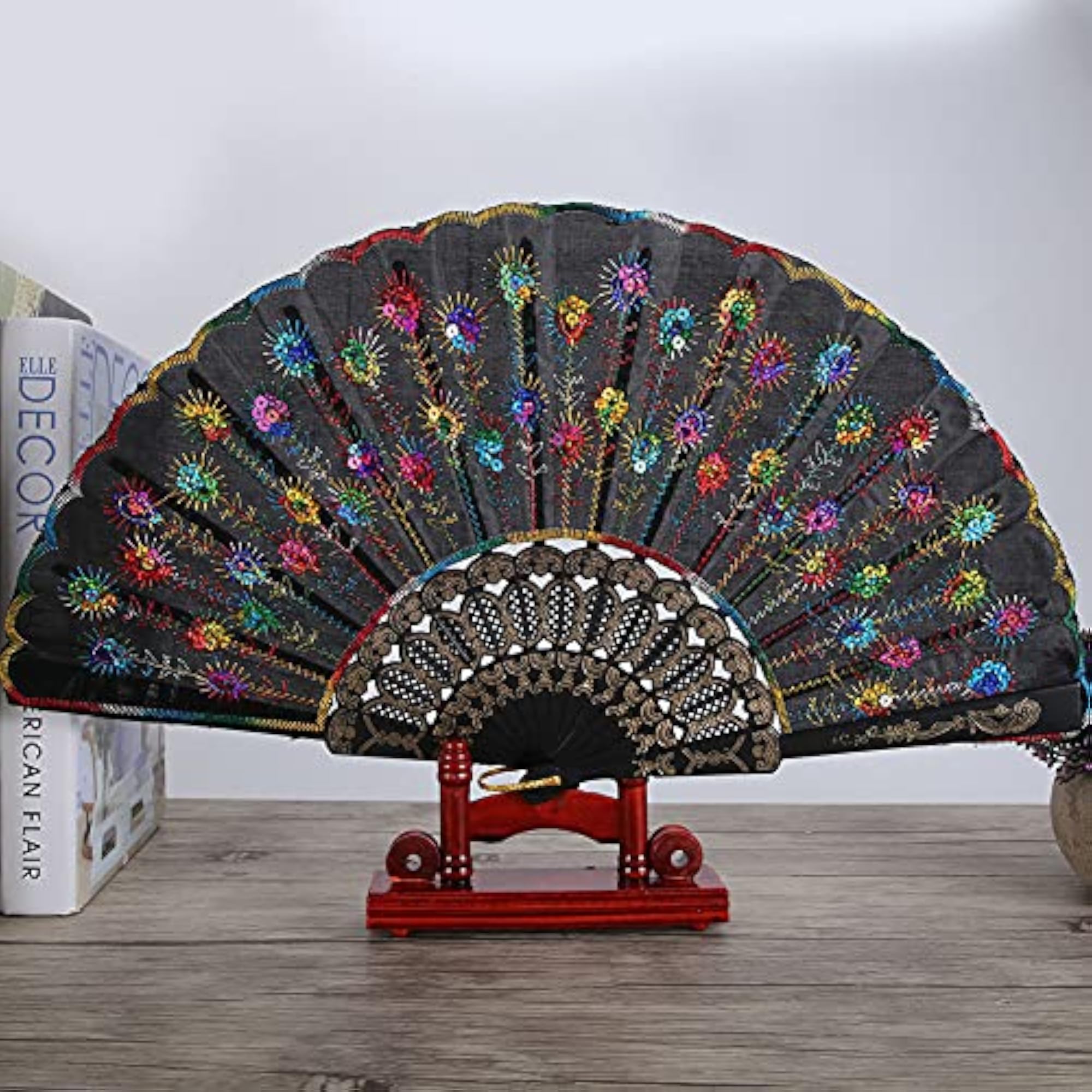 Decorative Chinese Folding Fan Stand for Weddings