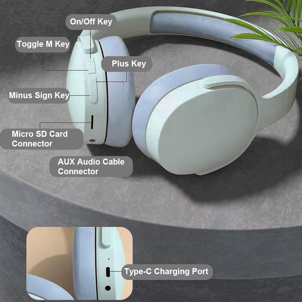 Casque Bluetooth sans Fil et Filaire avec Micro Intégré, Casque Audio Réduction de Bruit Stéréo Autonomie 22h, Wireless Headphones Bluetooth Casque pour Enfant Adulte Musique Sport Gaming