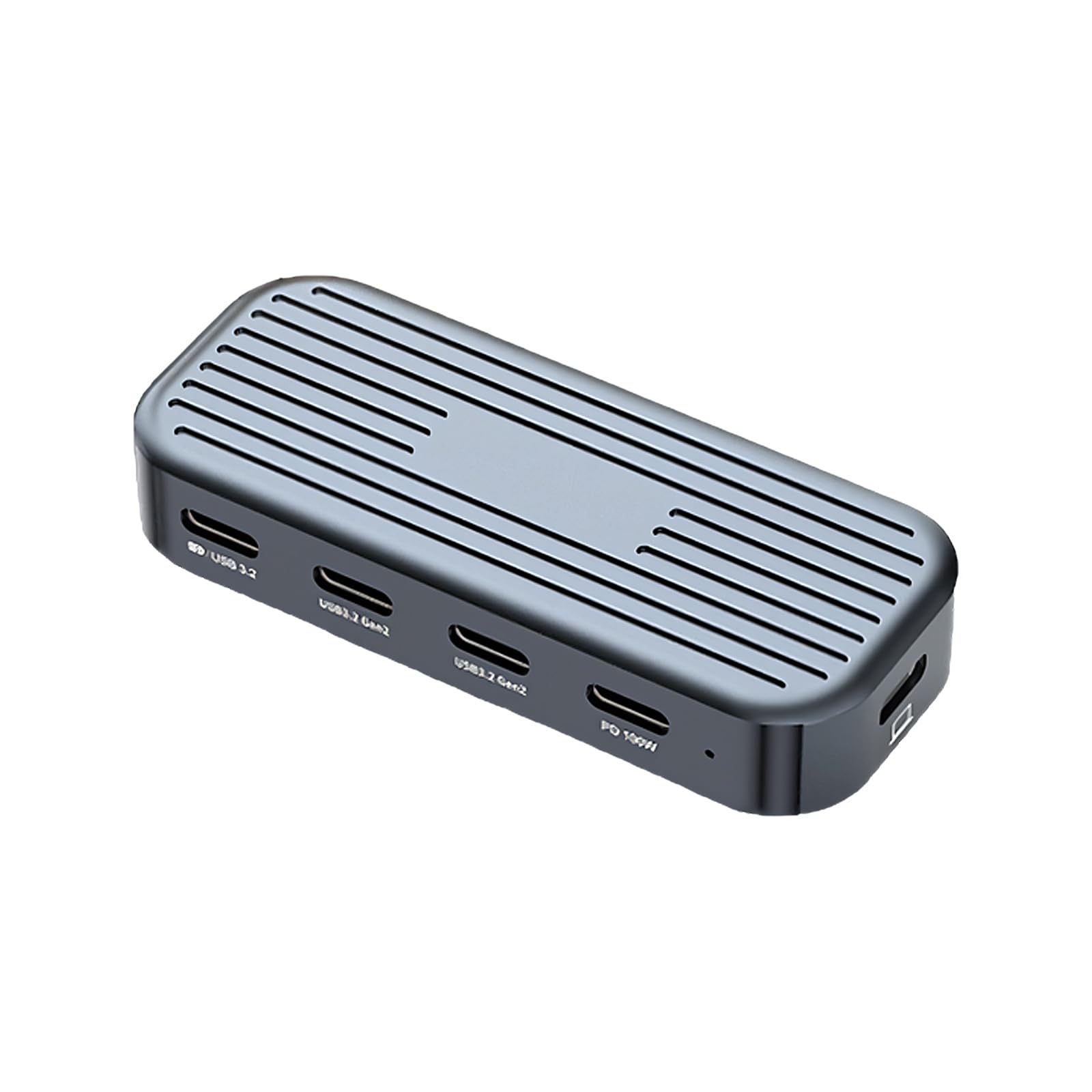 Docking station USB C 4 in 1 con uscita video 4K 60 Hz, due porte USB C da 10 Gbps, ingresso PD da 100 W, hub compatto in alluminio per installazione da scrivania, adattatore dock multiporta tipo