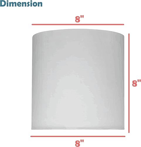 Miniatura 6 de Aspen Creative 58306, pantalla de araña de tambor de tapa dura, lino blanco roto, 8 pulgadas superior x 8 pulgadas inferior x 8 pulgadas de alto,