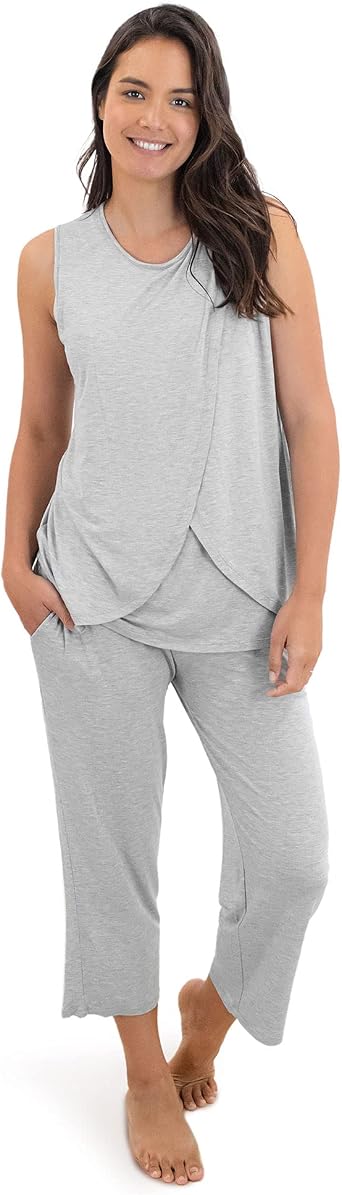 Kindred Bravely Tulip Hem Nursing Pajama Set, Maternity Sleepwear