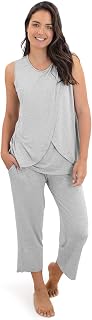Kindred Bravely Tulip Hem Maternity Pajamas & Postpartum Lounge Sets for Women, Sleeveless Nursing Pajamas