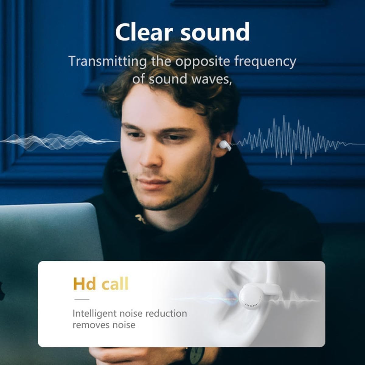 Earbuds Wireless 360° Immersive Surround Sound Bluetooth 5.3 Earphones with Microphone, Futuristic Design, Long Battery Life, Noise Cancellation,Stereo Bass Sports Headphones for Sports White