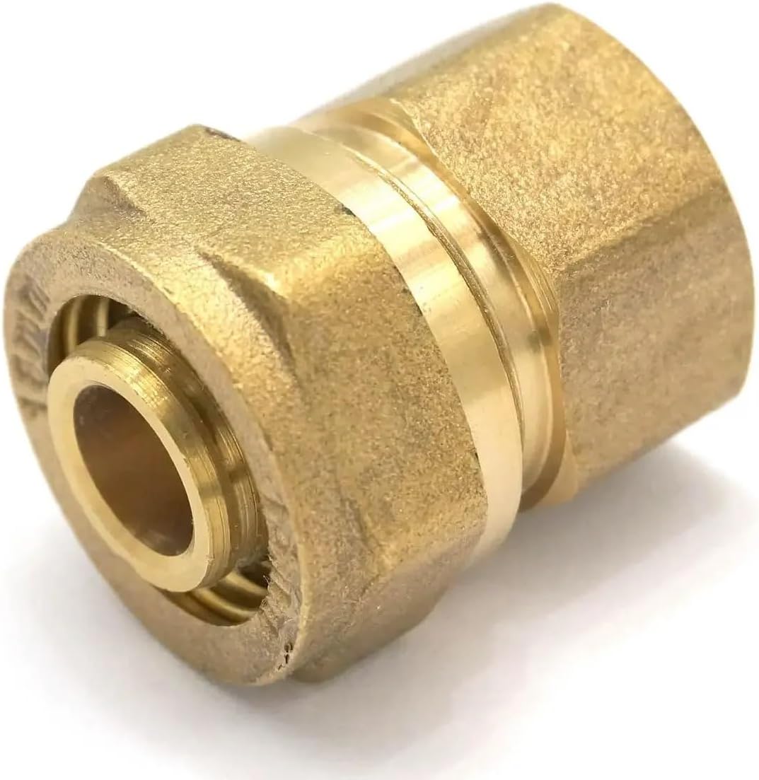 14x18mm IDxOD x 1/2" BSP Female PEX-AL-PEX Tube Straight Brass Compression Pipe Fitting Connector For Floor Heating
