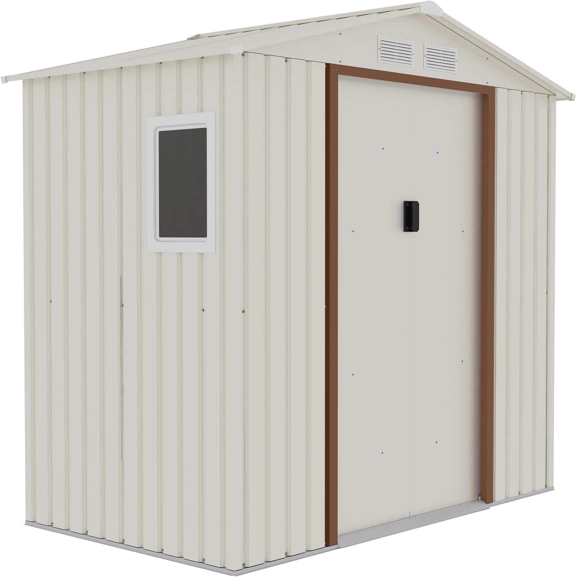 CamelTough Outdoor Metal Storage Shed, 7X4.2 feet, Garden Metal Shed. Perfect for Storing Patio Furniture, Garden Tools. Garage Organizer, Weather Resistant. With warranty. Beige, CT-640