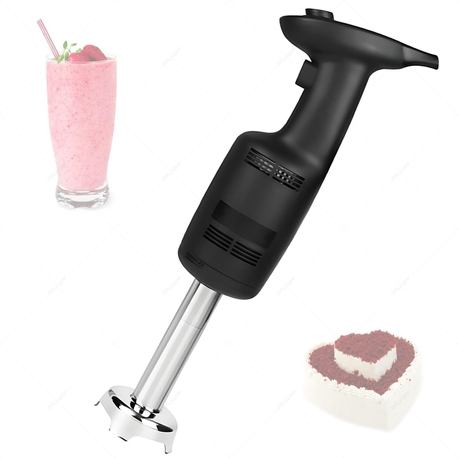 Blender zanurzeniowy, 270 W, cichy, z ergonomicznym uchwytem, podwójne ostrze ze stali nierdzewnej 304, do emulgowania, przecierania, smoothie, ubijania opcjonalnie