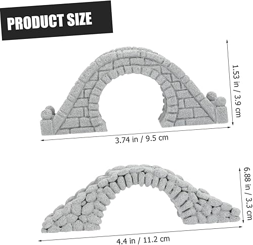 Miniatura 2 de DECHOUS 2 piezas de micro paisaje puente de piedra pecera decoración pecera adornos retro decoración casa de muñecas puente mini jardín decoración