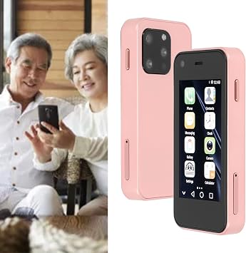 Smart Phone Mini Size 2.5 Inch, Small Mini Smartphone, HD Touch Screen Lightweight Phone, 1GB RAM, 8GB ROM, Pink