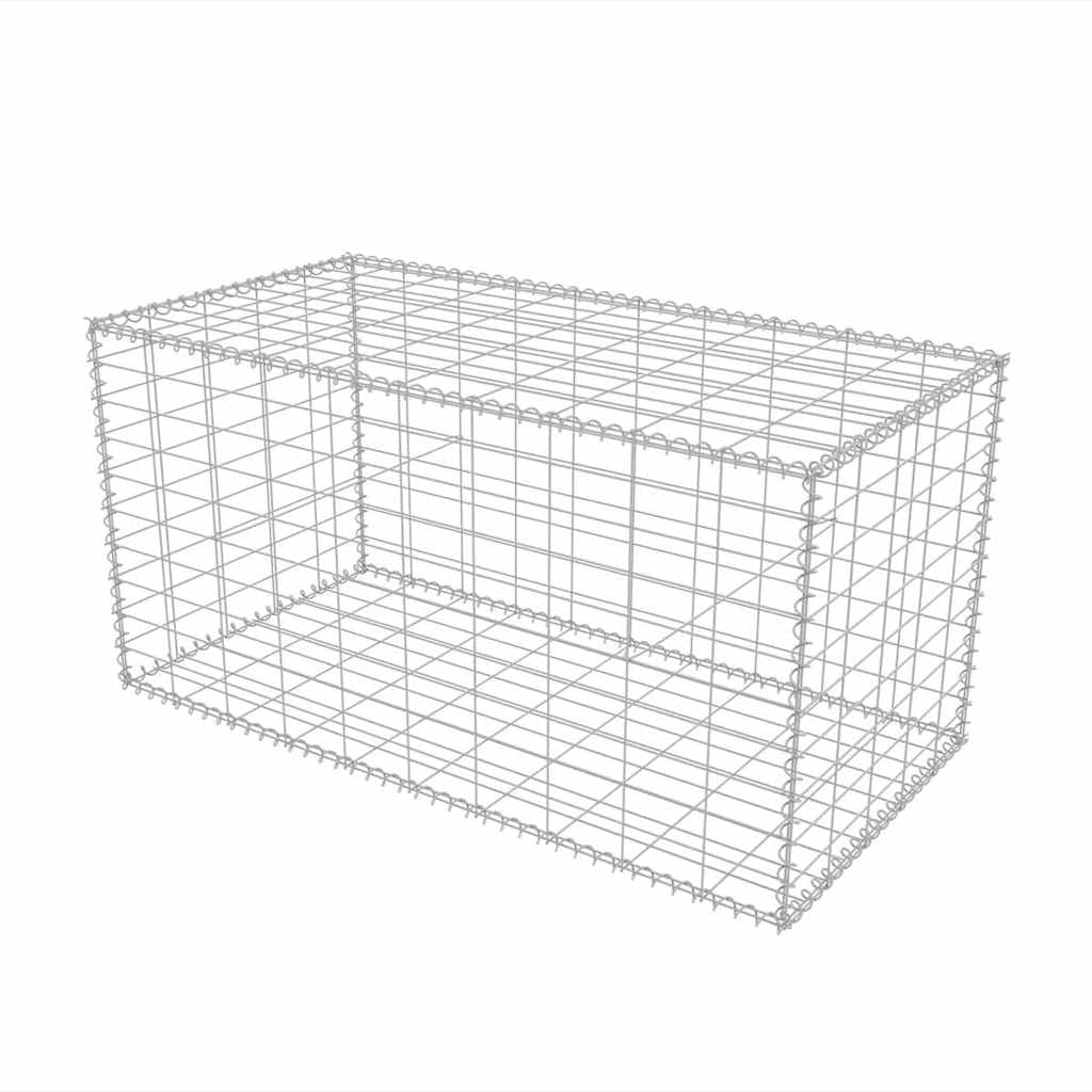 vidaXL Gabion Basket Steel 100x50x50cm Outdoor Garden Basket Wall Wire Fence