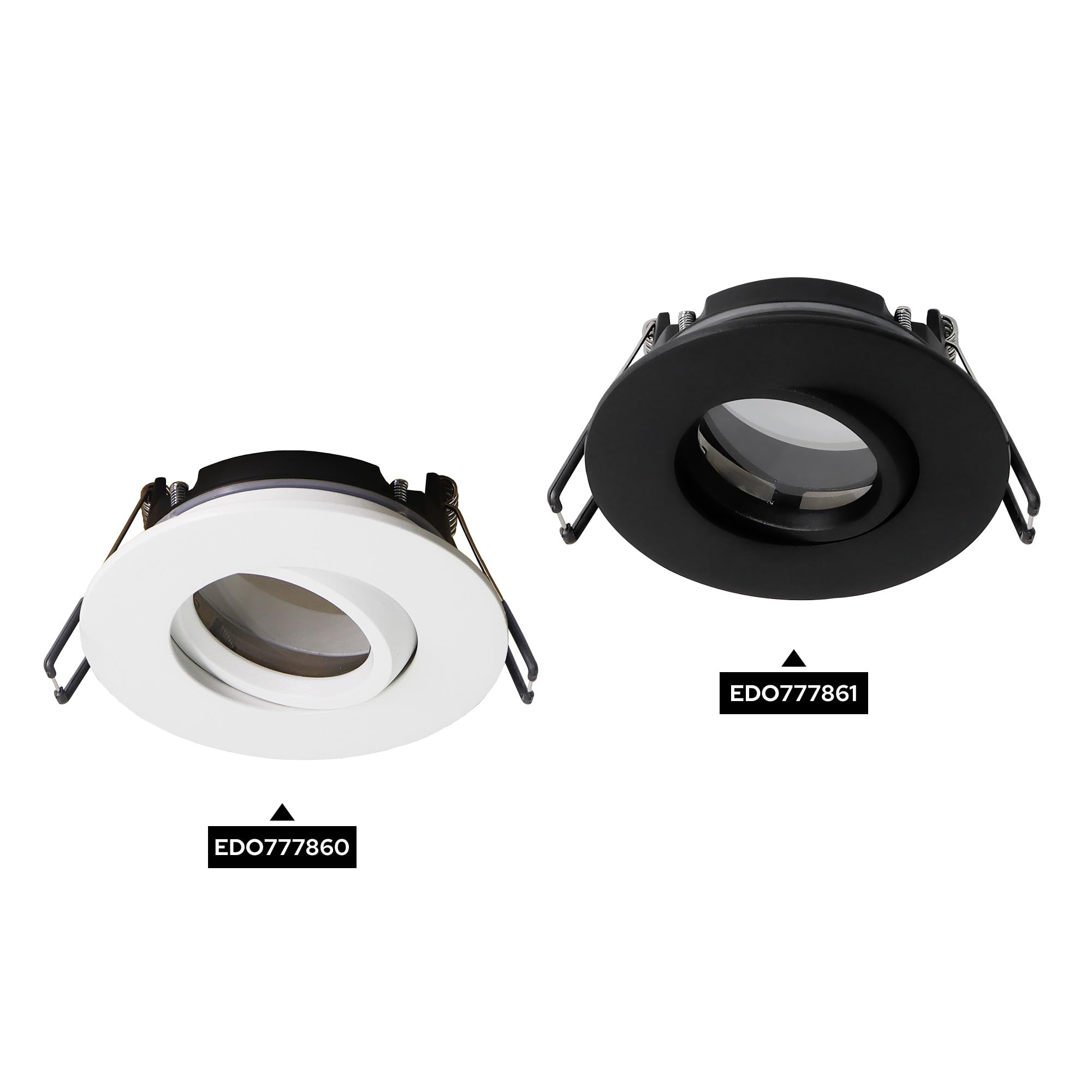 EDO Zestaw 3 sztuk - Oprawa Wpuszczana LED GU10 5,5W 6500K 230V POLI Biała Okrągła Ø 95 mm - Reflektor Podtynkowy z Regulowanym Pierścieniem - Lampa Sufitowa IP44 do Łazienki, Pralni, Kuchni