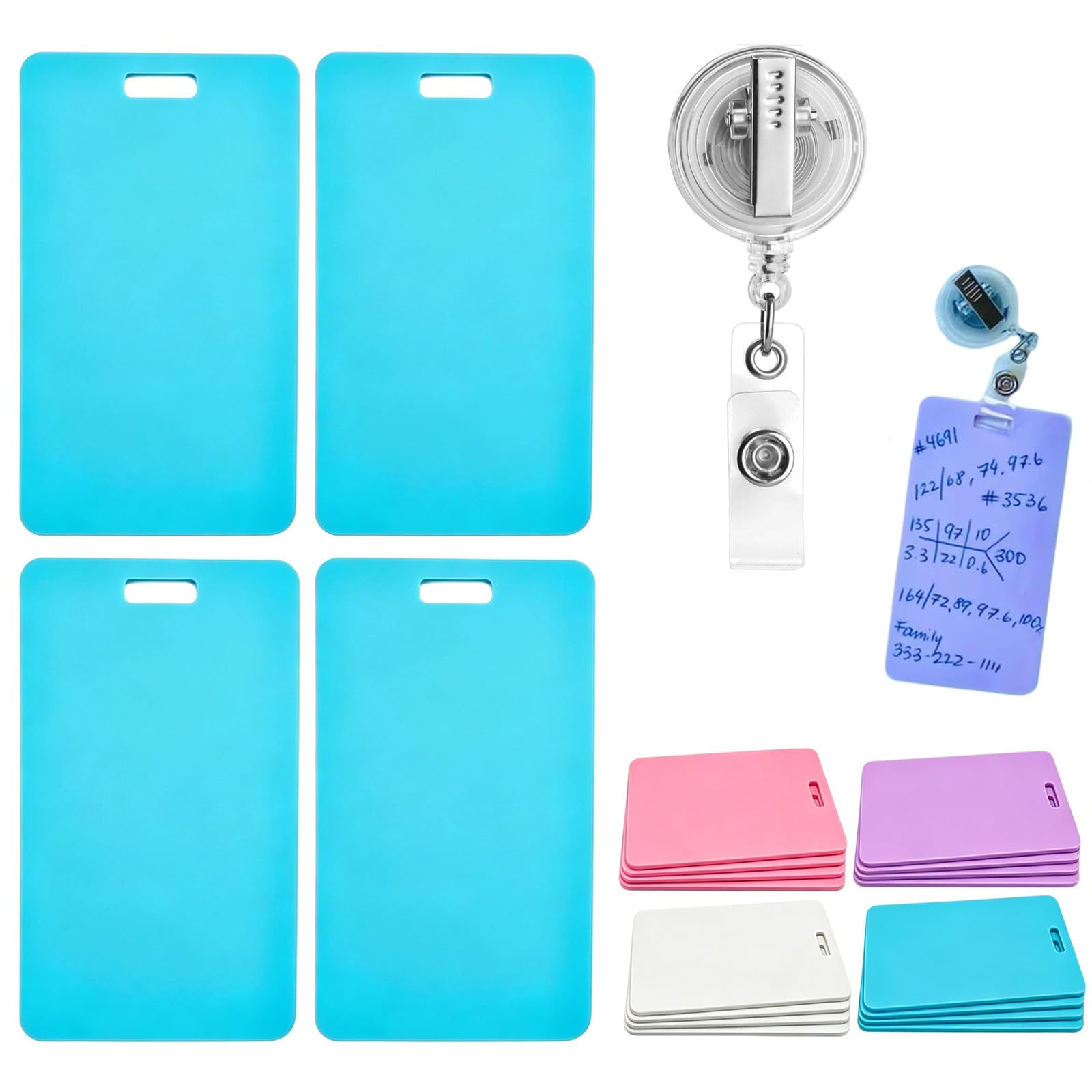 Erasable Badge Sticky Notes, 2026 New Reusable Silicone Vertical Horizontal Badge Buddy, Portable Erasable Badges Notes, Dual-Side Writable, Fade-Proof & No Blur for Nurse Doctor Healthcare (4A-2)
