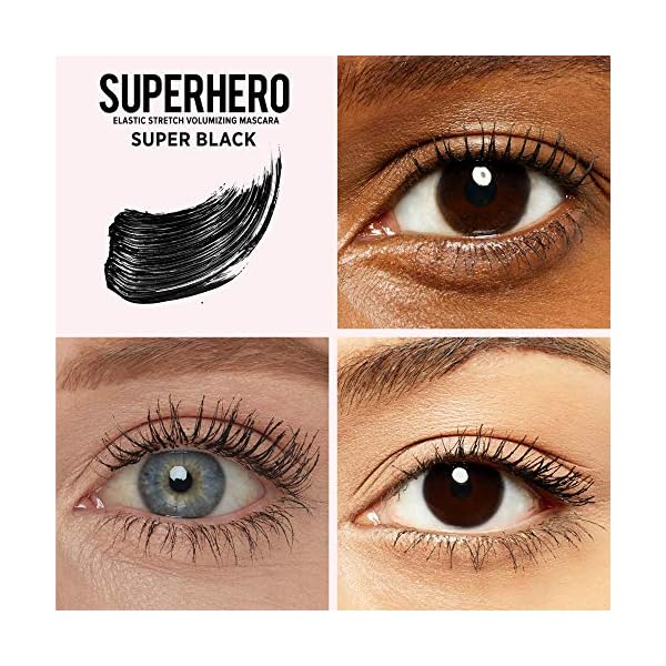 IT-Cosmetics-Superhero-Mascara-Super-Black-Elastic-Stretch-Volumizing-Lengthening-Mascara-Lifts-Separates-Conditions-Lashes-With-Collagen-Biotin-Peptides-03-fl-oz IT Cosmetics Superhero Mascara â Super Elastic Stretch Black Mascara for Volume & Length - Volumizing Mascara with Collagen, Biotin & Peptides â Suitable Makeup Mascara for Sensitive Eyes
