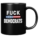 UDHFB Fuck Democrats Mug Drink to Anti Liberals Suck Coffee Mug Black