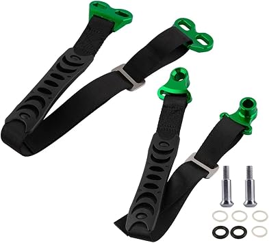 LeosHi Motorcycle Universal Seat Rescue Belt Cushion Rear Lift Strap Pull Sling Dirt Pit Bike MX EnduroGreen Set