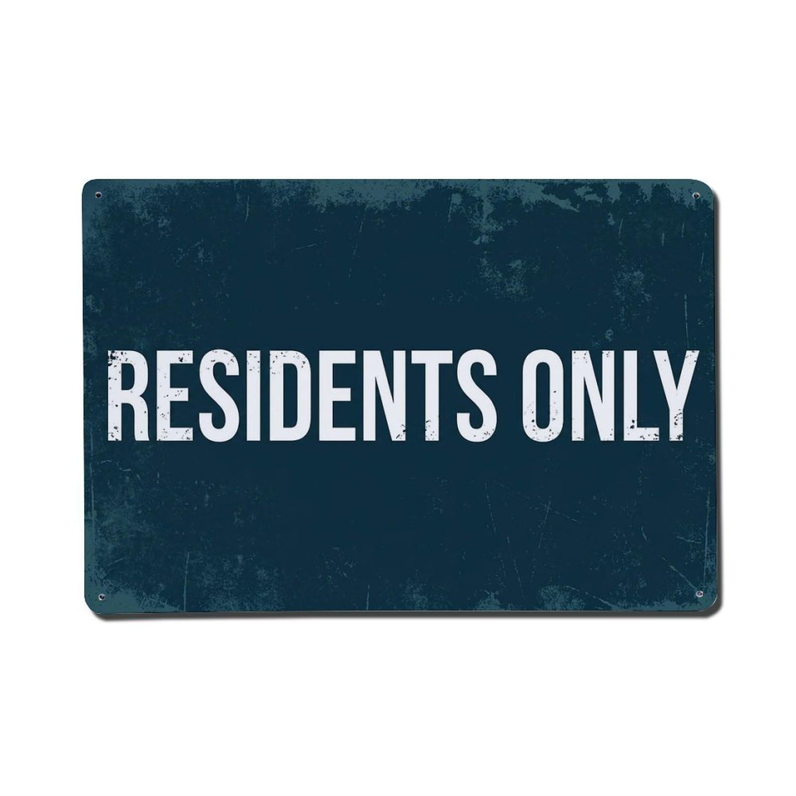 Vintage Residents Only Metal Tin Sign Plaque Wall Decor for Cafe, Club Bar, Office, Garden Metal Poster 8x12Inch