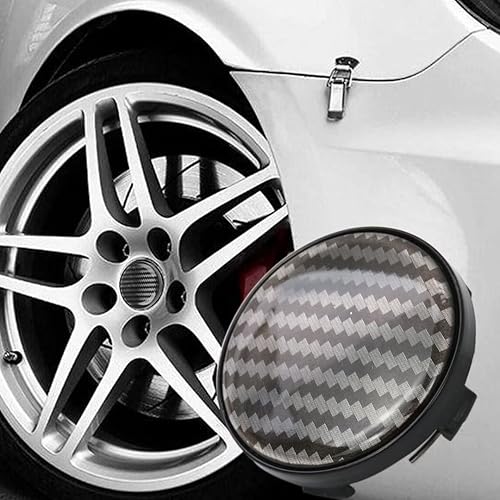 Miniatura 8 de Fancer - 4 tapas centrales de rueda de fibra de carbono mejoradas, ABS de 2.362 in (± 0.039 in)/2.36 pulgadas, ajuste universal