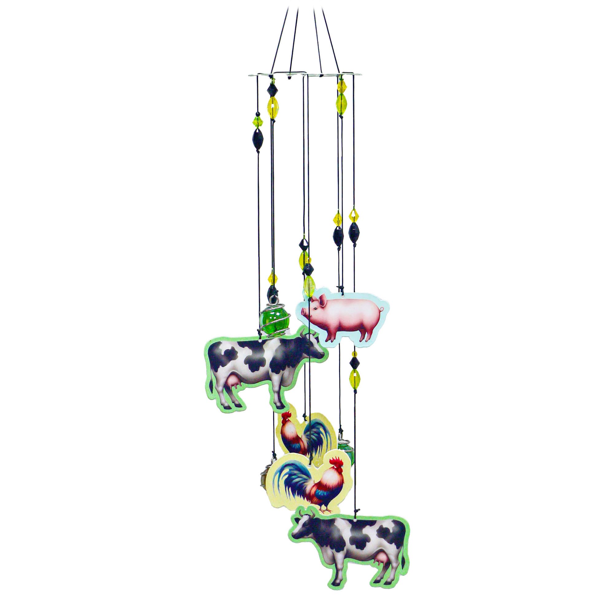 Spoontiques Farm Animals Wind Chime - Garden Décor - Decorative Chimes for Yard and Garden Decoration