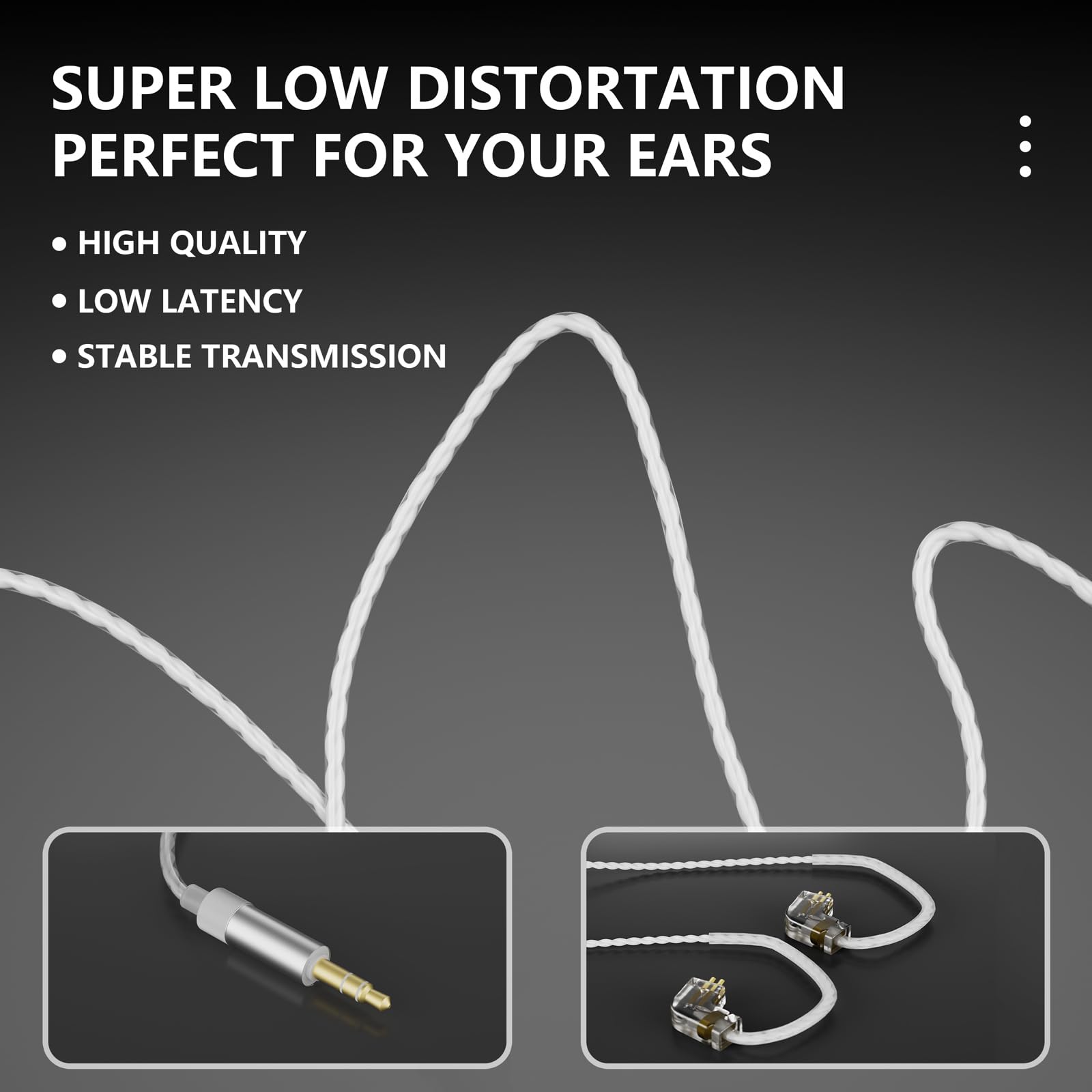 D Debra IE-210 Cuffie con Filo In Ear Monitor Professionali - Auricolari con Filo IEM per Musicisti, 2 Pin Rimovibile, Basso Distorsione, Hi-Fi per Palco Studio (Bianco)