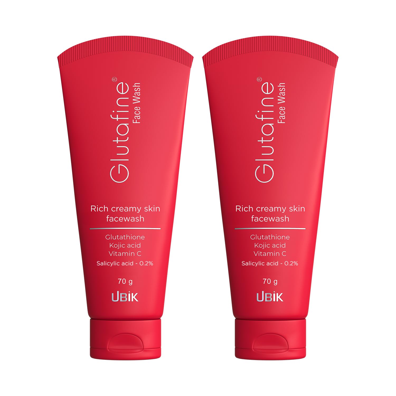 Glutafine Rich Creamy Facewash for Lightening and Brightening, 70g (Pack of 2)