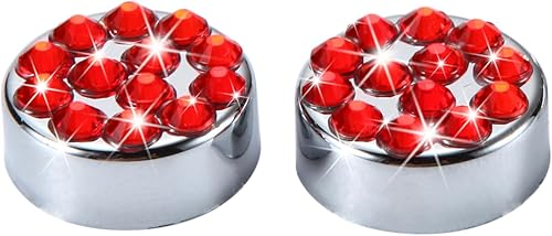 Miniatura 6 de TZARROT Marco de matrícula rojo brillante para mujer, marco de placa de cristal con diamantes de imitación, marco de placa de matrícula brillante,