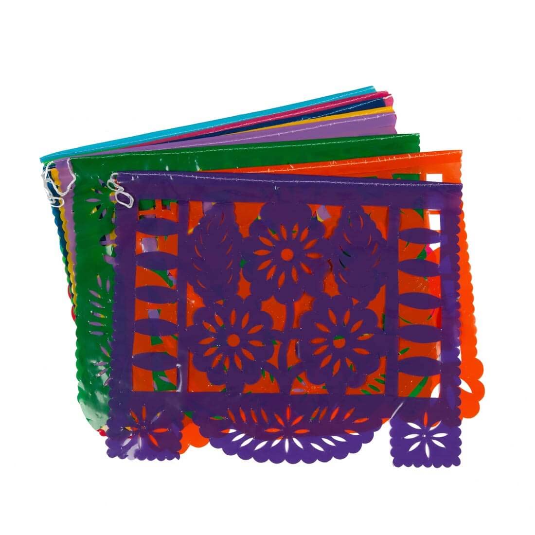 FANMEX Fantastik - Autentico Papel picado Messicano - Bandierine perforate - Modello Classico 5 Metri - Decorazione Festa Messicana (Plastica)