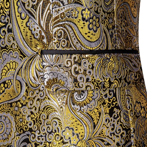 Image of Barry. Wang Men's Sport Coats & Blazers Flower Suit Jacket 1 Button Paisley Tuxedo Mardi Gras Carnival Parade Gift