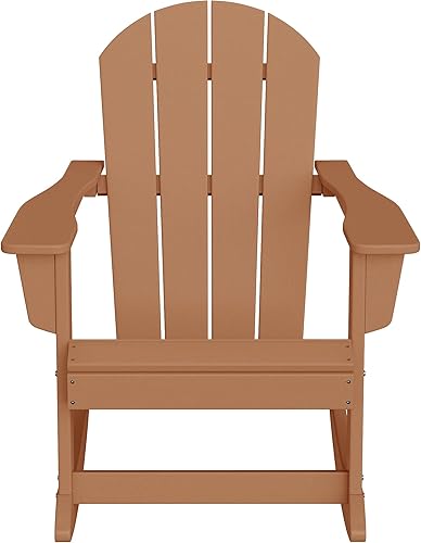 Miniatura 3 de WestinTrends Malibu - Mecedora Adirondack de polietileno para exteriorespatio, teca