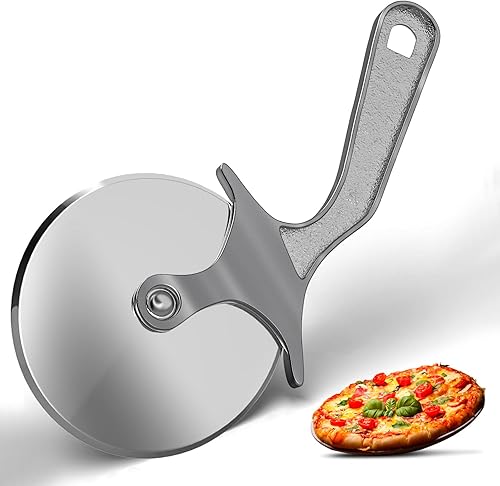 Better Houseware Rueda profesional para cortar pizza de acero inoxidable, rueda cortadora de pizza de mano, herramientas de pizza de cocina, rueda