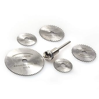 VENEKETY 6pcs HSS Circular Saw Blade/Cutting Discs Set as Rotary Tools Accessories/Attachments compatible with Dremel MiniCarft, etc
