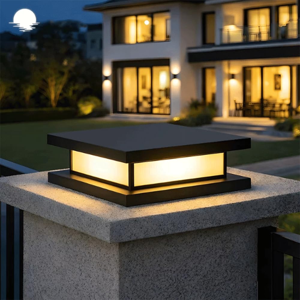 Lámpara De Poste Impermeable Con Cableado Fijo Para Exteriores, Patio O
