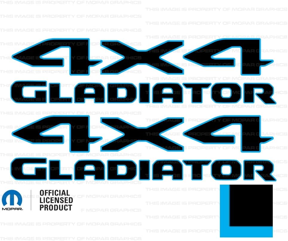 Decal Mods 4x4 Gladiator Bedside Graphic Decals/Stickers fits Jeep Wrangler/Gladiator JL/JT (2019-2024) Dark Gray w/Orange Outline (Mojave) FDGOO (Set of 2) | FJ2G5