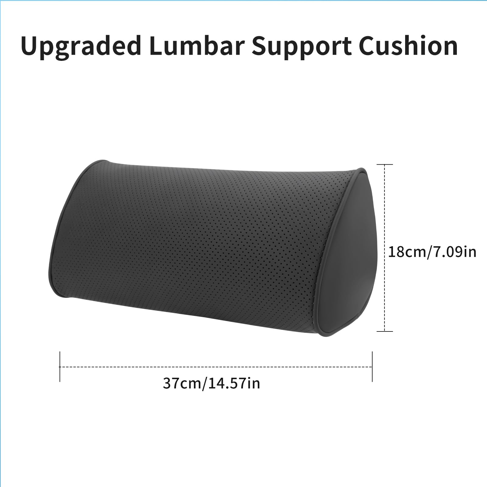 Cojín Lumbar para Coche, Respaldo Asiento Coche con Esponja Memoria, Cojin de Respaldo Lumbar para Silla Oficina y Asiento Coche, Negro