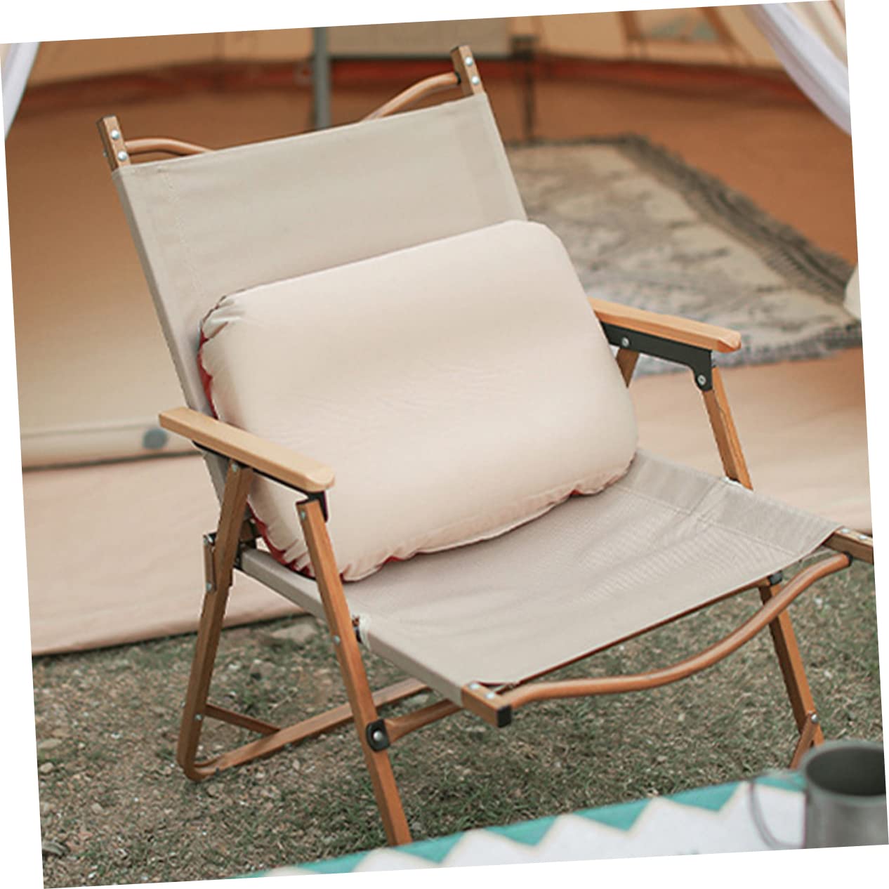 BESPORTBLE Cuscino in Schiuma All'aperto Gettare Cuscini Tampone Ventilatore da Letto Viaggio Campeggio Doppio Federe Standard Aereo Ergonomico Materasso Ad Aria Autogonfiabile Spugna