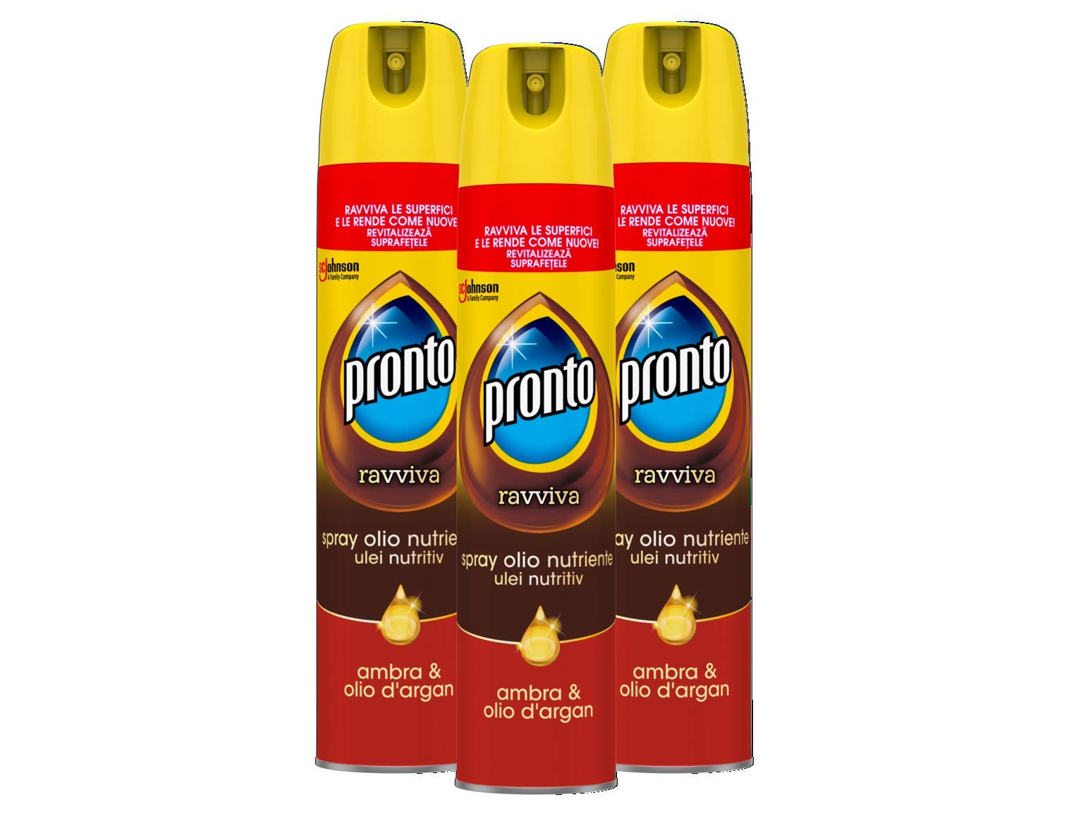 3 x Pronto ravviva Spray Ambra & Argan limpiador 300 ml Limpiador disparador