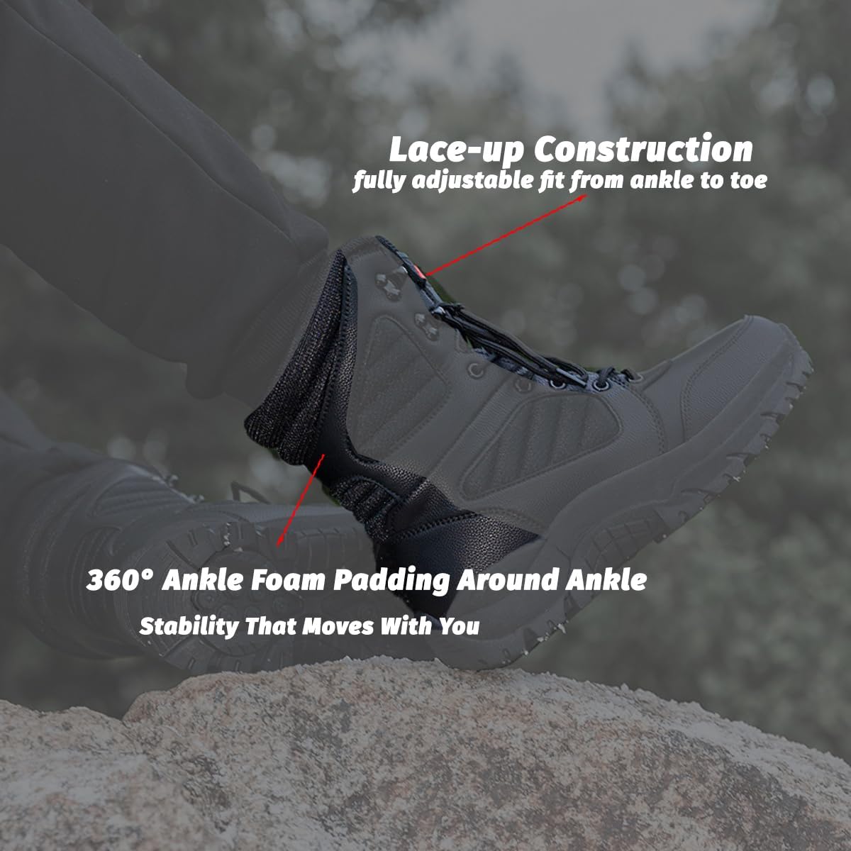 EinPlus Men's Military Tactical Boots: Combat Hiking Shoes Lightweight for Outdoor