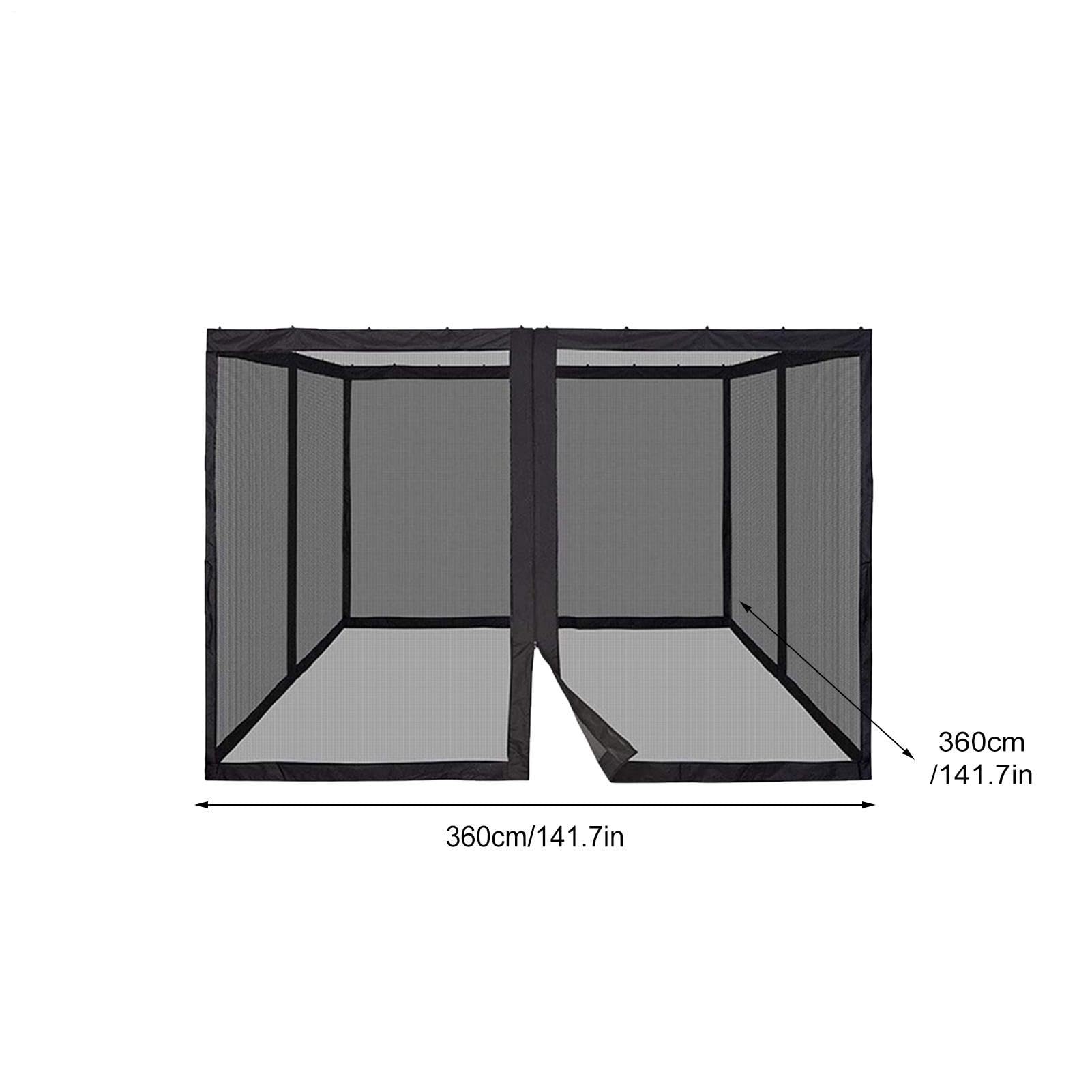 Zanzariera Patio Copertura Grande 3,66x3,66 m Pieghevole Portatile | Zanzariera per all'Aperto per Casa Camera da Interno Quotidiano Viaggio Esterno Giardino all'Aperto