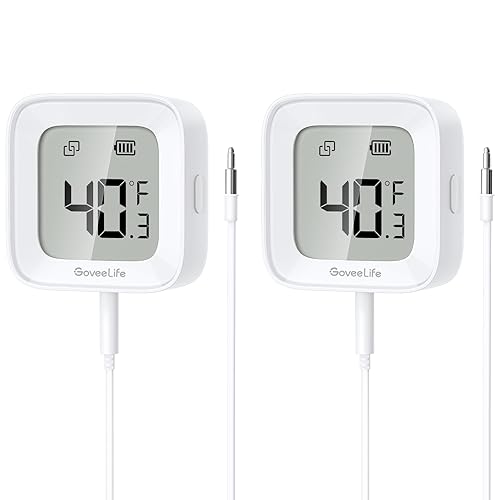 Miniatura 8 de GoveeLife Alarma de termómetro para congelador, sensor inteligente de monitor de temperatura Bluetooth para refrigerador, piscina, alerta de