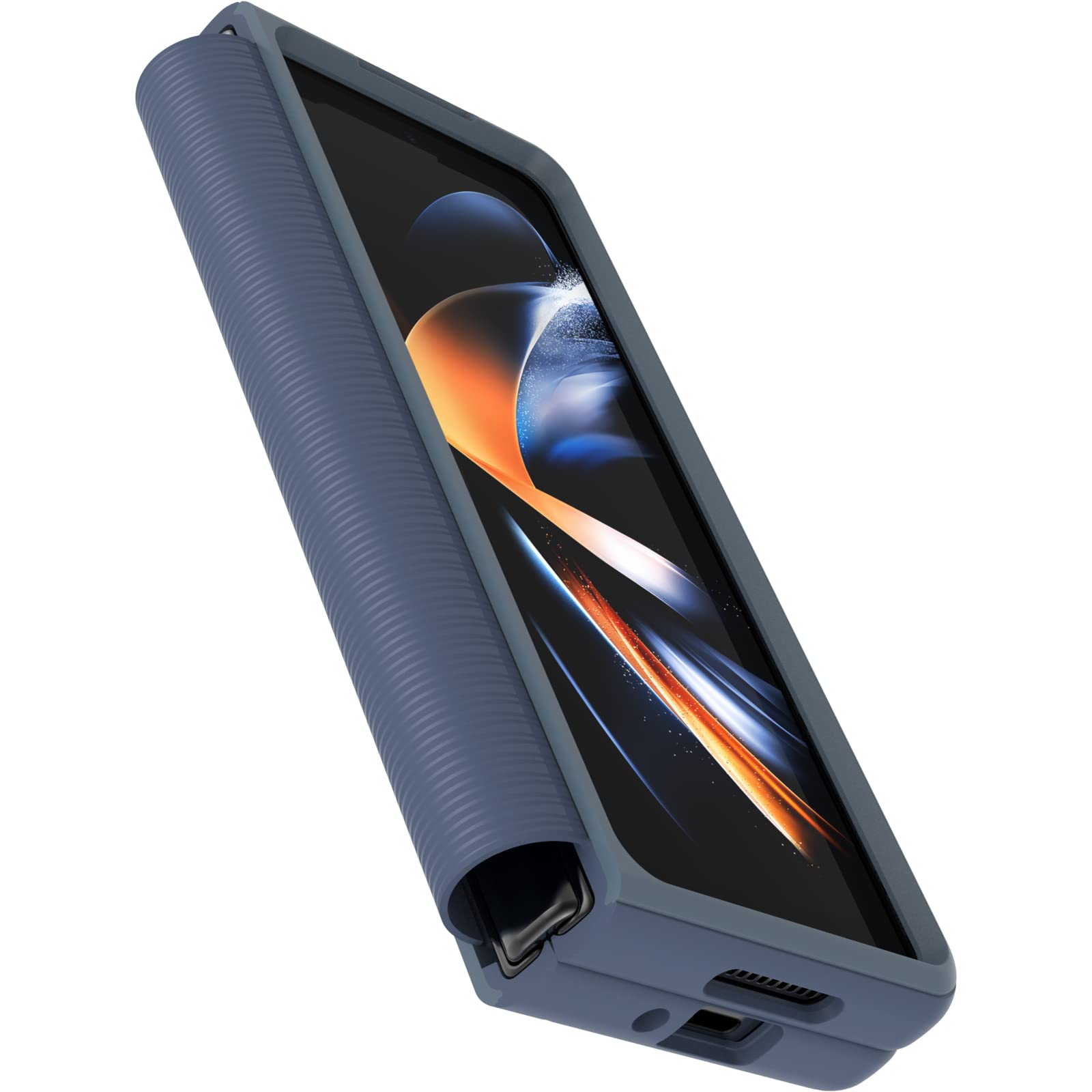 Otterbox Cover per Samsung Galaxy Z Fold4 Symmetry Flex, resistente a shock e cadute, in 2 pezzi, testata 3x vs norme anti caduta MIL-STD 810G, per telefoni pieghevoli, Blu