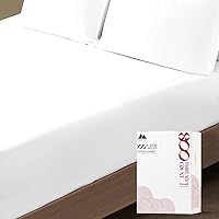 Mayfair Linen 100% Egyptian Cotton King Fitted Sheet 800 TC - Deep Pocket up to 18", Soft Sateen Hotel Luxury, White