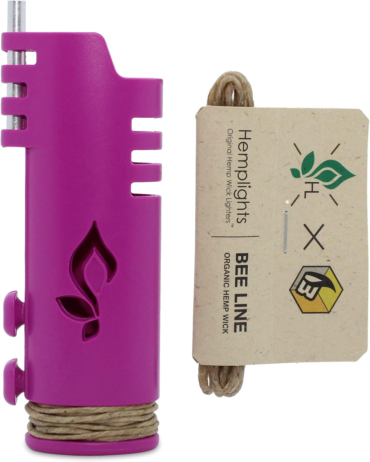Hemp Wick Lighter Wrapper (Purple) + 5 FT Beeline Hemp Wick