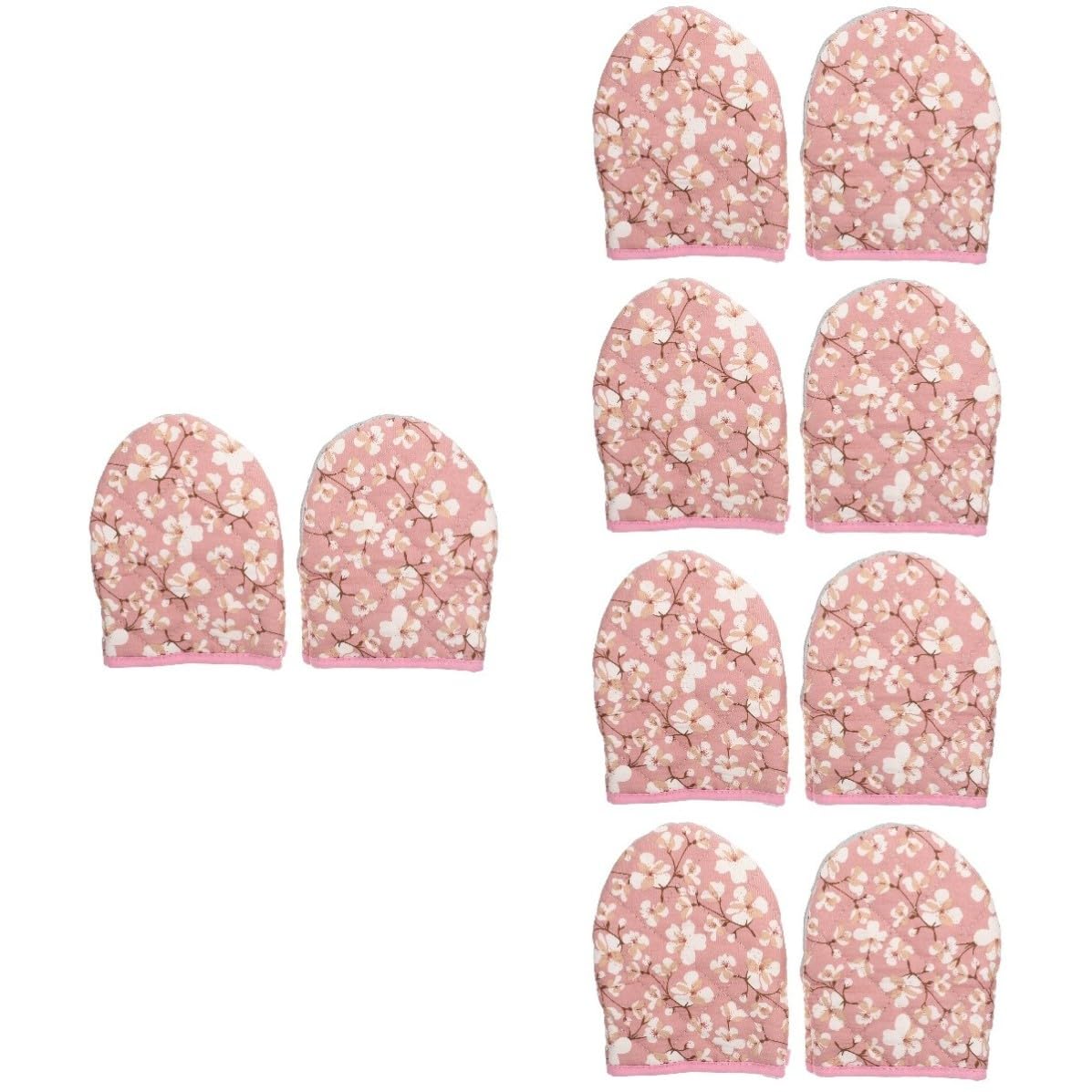 Didiseaon 10 Pezzi Guanto da Forno Cucina Termico in Cotone Rosa | Isolamento Termico, Resistente al Calore, Facile da Riporre, per Forno e Griglia, Stile Giapponese