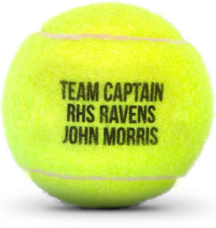 ChalkTalkSPORTS Personalized Printed Tennis Ball - Custom Text - 3 Pack - Tennis Gift