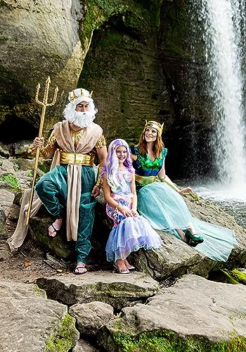 Disfraz de sirena niña rosa con cola de lentejuelas miniatura 5