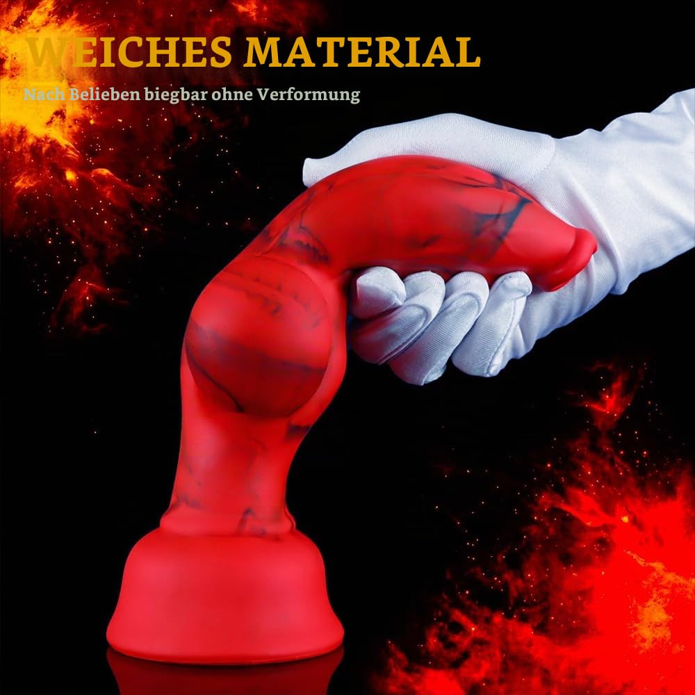 Jixaxe Realistischer Hund Groß Knoten Dildo Silikon Tier Penis Nachbildung Analdildo mit Saugnapf Analplug Butt Plug Hundedildo G-Punkt Stimulator Prostata Massage Sex Spielzeug für Frauen Männer (XL)