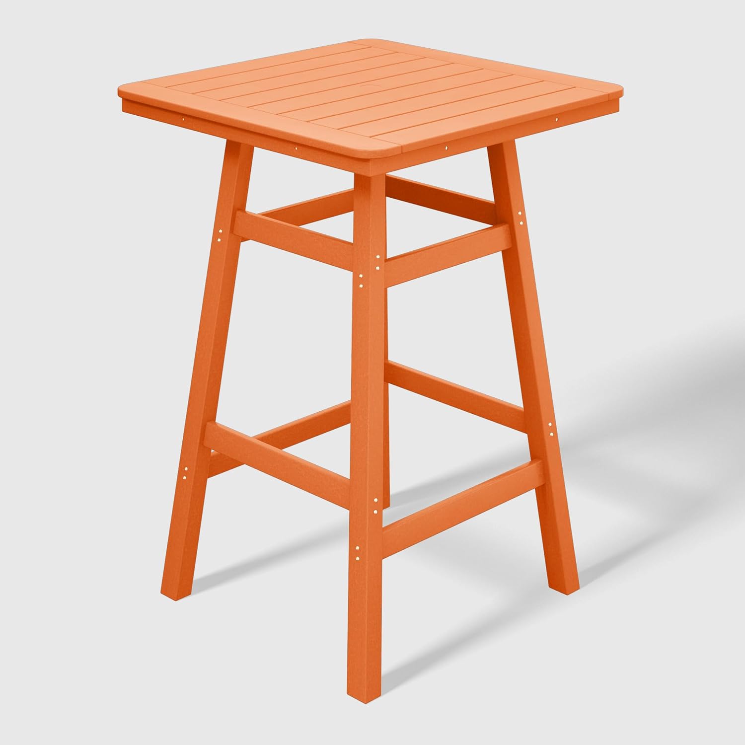 WestinTrends Malibu Square Outdoor Patio Bistro Bar Table with Umbrella Hole 42" Tall, Orange